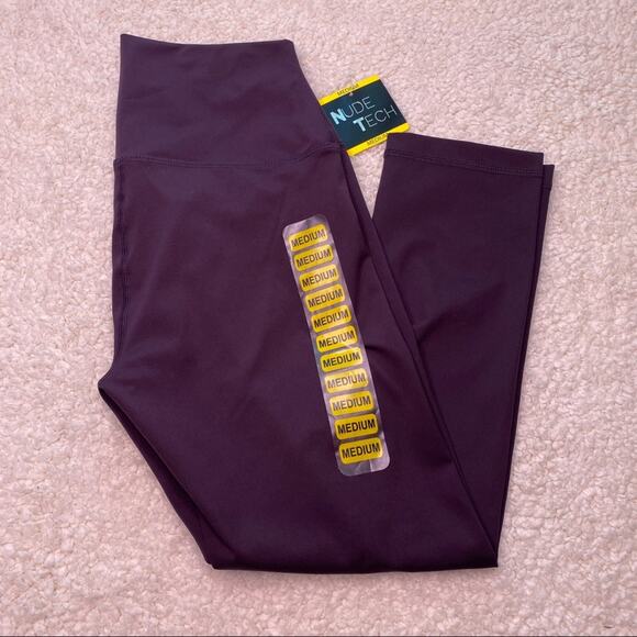Nude Tech Dark Purple Capri Soft Leggings M - Picture 2 of 9
